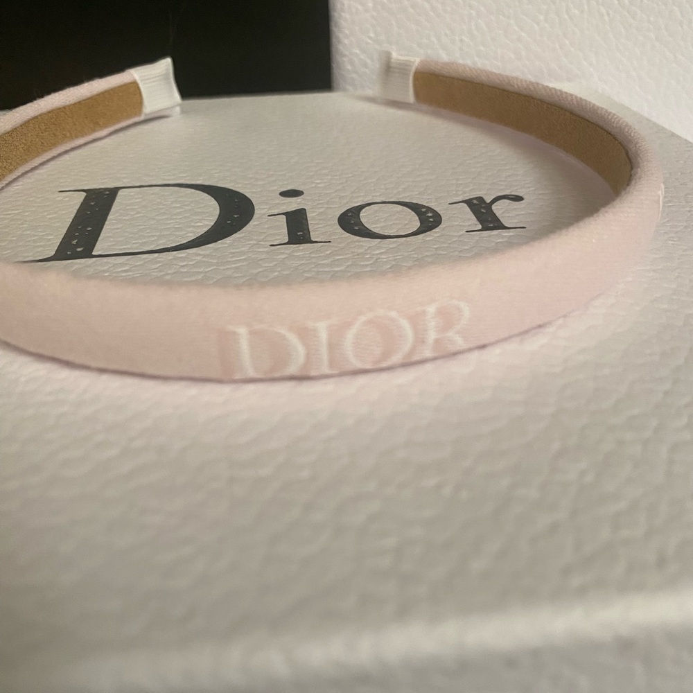 Slim Dior Pale Pink Logo Ribbon Headband - Picture 5 of 5